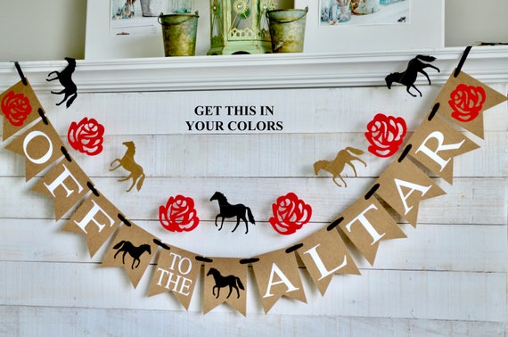 Kentucky Derby bridal shower banner, Off to the Altar banner, Derby theme banner, Horse Race Bachelorette Party Decorations, Derby bridal Il_570xn