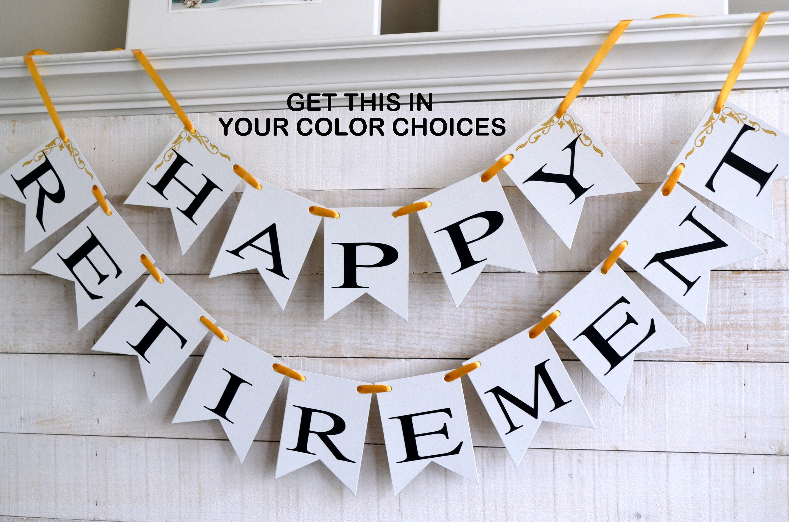 Happy Retirement Banner Retirement Party Sign Retirement Etsy