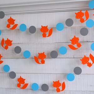 Fox garland, woodland party decor, fox wall decor, woodland garland, fox, nursery decor, woodland nursery, woodland, nature, fox baby shower image 4