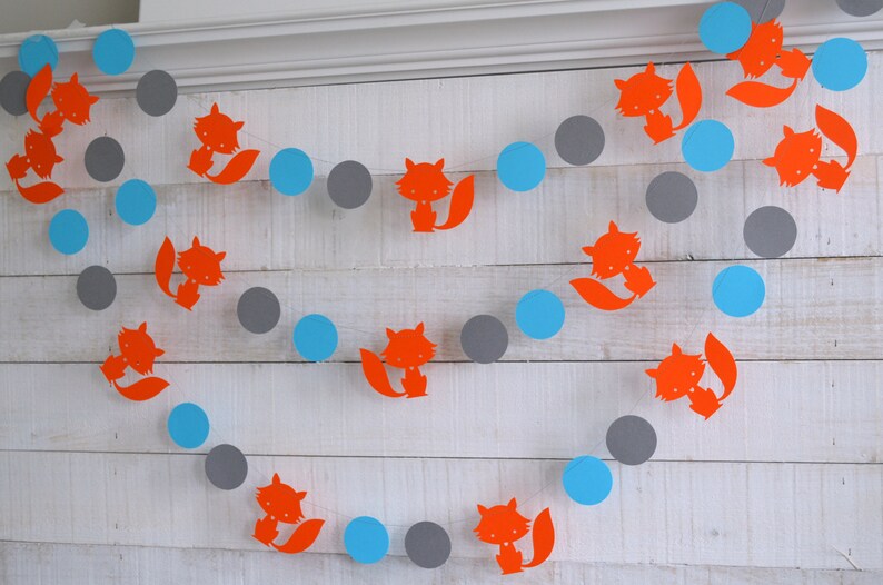 Fox garland, woodland party decor, fox wall decor, woodland garland, fox, nursery decor, woodland nursery, woodland, nature, fox baby shower image 4