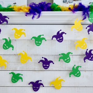 Mardi Gras Decorations, Mardi gras Garland, Mardi Gras banner, Mask garland, purple yellow green Mardi Gras banner, Fat Tuesday