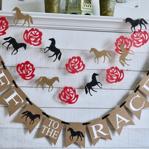 Off To The Races Kentucky Derby Banner, Horse racing decorations, Kentucky Derby decorations, Horse Racing Party decor, Stable decor