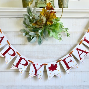 Happy Fall Banner, Rustic Fall Decorations, Fall sign, Fall bunting, Fall banner, fall decor, fall garland, Mantel fall sign
