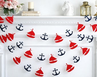 Sailboat and Anchor Garland: Nautical Baby Shower Decor