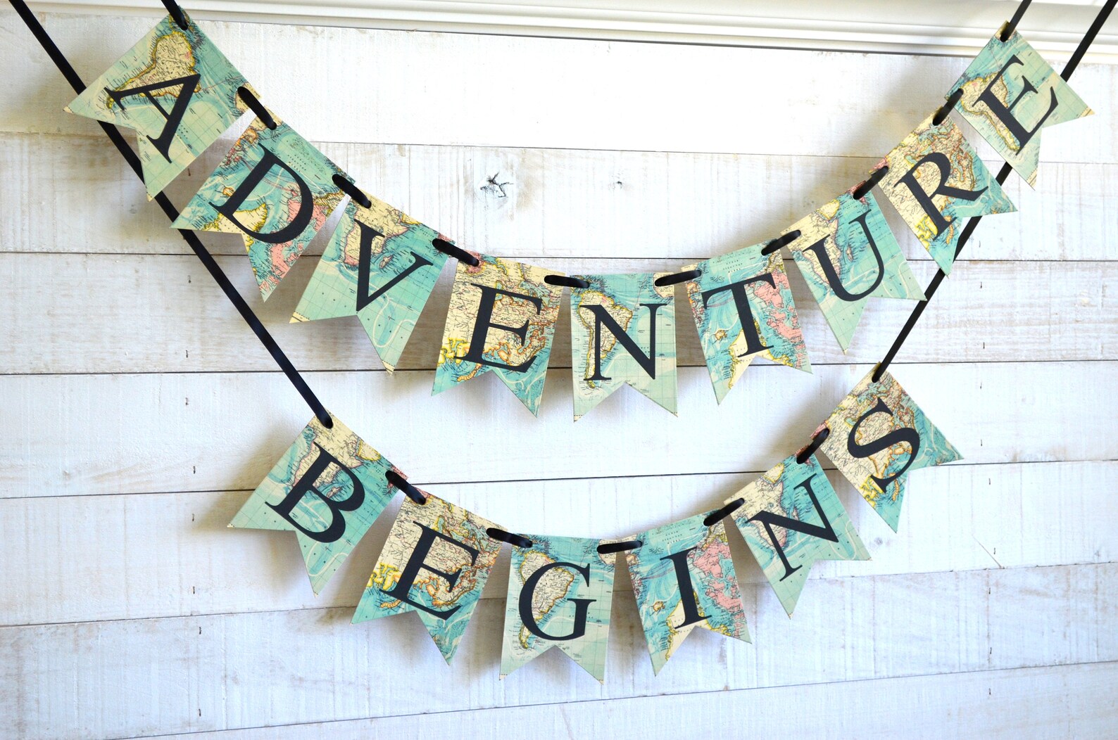 Adventure Begins Banner Travel Theme Adventure Banner Map Etsy