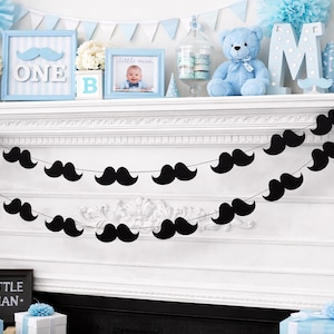 Mustache Garland: Little Man Party Decor, Photo Prop