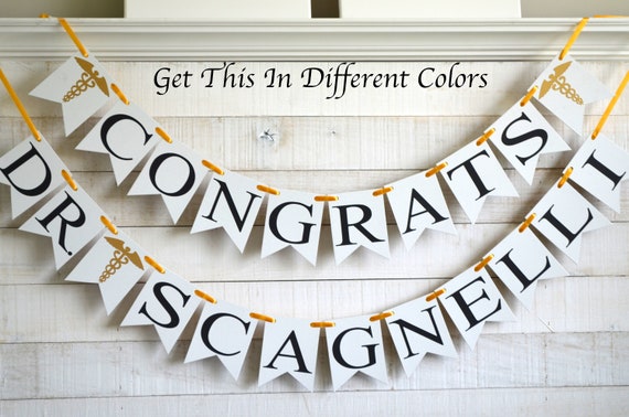 Congrats Doctor Banner, Medical School Graduation party decorations, doctor graduation party decor, MD graduation, Doctor graduation banner Il_570xn