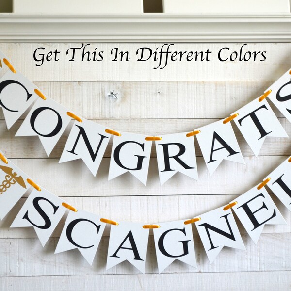 "Congrats You Matched" Glitter Banner – Medical School Match Day Decoration – Pre-Strung, Ready To Hang - View #6