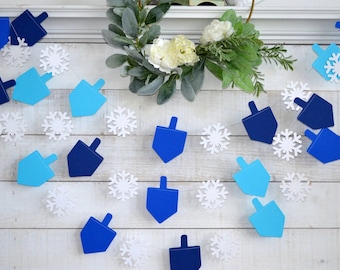 Hanukkah decorations, Dreidel garland, dreidel banner, dreidel decorations, blue Hanukkah decor, Hanukkah photo backdrop, Hanukkah decor