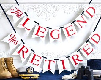 The Legend Has Retired Banner: Retirement Party Decoration