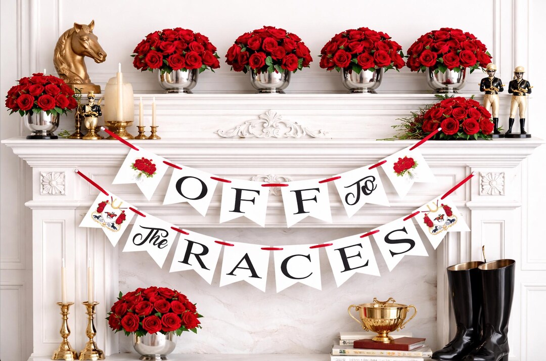 Off to the Races Banner, Kentucky Derby Party Decor, Horse Race Garland ...