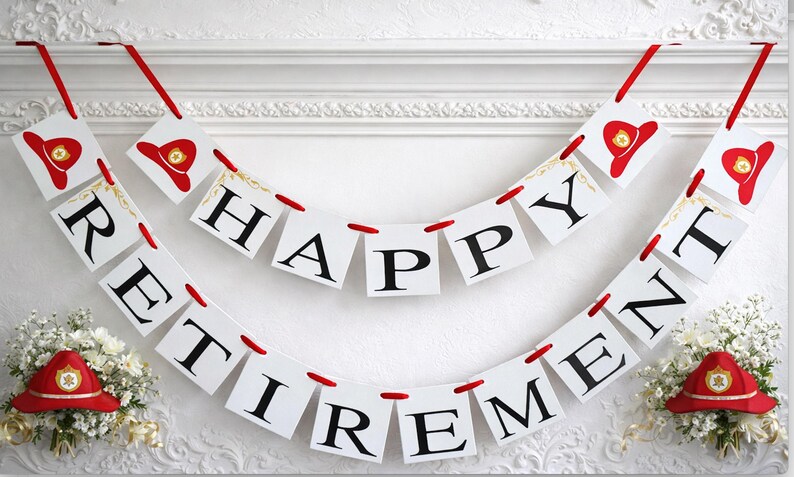 Firefighter Happy Retirement Banner | Fire Dept Retirement Party Garland Bild 4