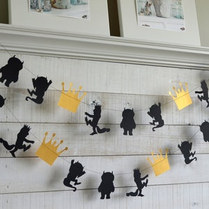 Wild Things Party Garland, Wild rumpus decorations, Wild one party decorations, Wild one decorations, monster and crown image 2