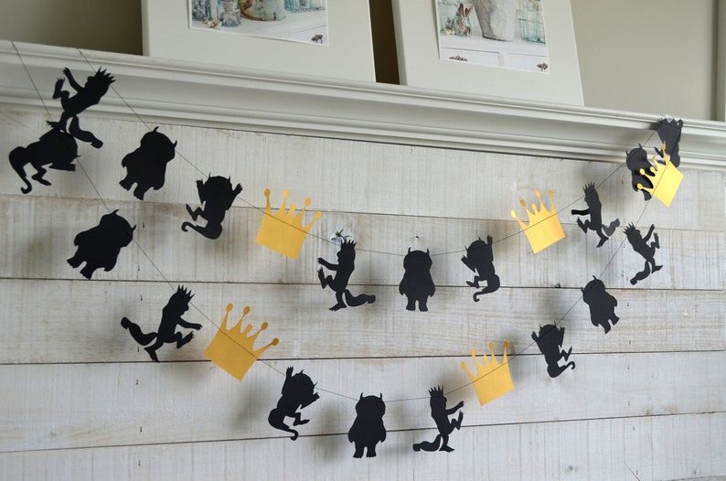 Wild Things Party Garland, Wild rumpus decorations, Wild one party decorations, Wild one decorations, monster and crown image 2