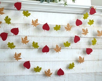 Rustic Fall Leaf Garland: Cardstock Autumn Banner, 9 ft