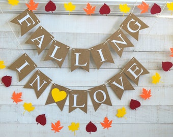 Rustic Falling In Love Banner- Fall In Love, Wedding, Bridal Shower, fall in love banner, fall in love decorations, fall wedding