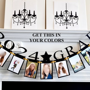 Graduation Photo Banner, 2024 Grad Party Decoration, Graduation Party Decoration