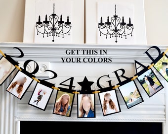 Graduation Photo Banner, 2024 Grad Party Decoration, Graduation Party Decoration