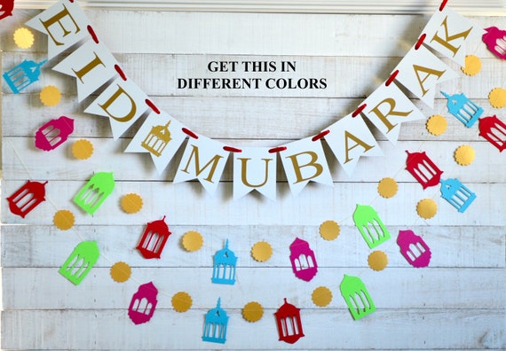 Eid Mubarak Banner, Eid Decorations, Eid party decorations, Eid Lantern Decor, Muslim Lantern Il_570xn