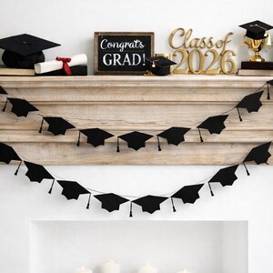 Graduation Cap Garland: Custom Colors - your choice image 5