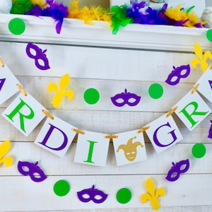 Mardi Gras Decorations, Mardi Gras Banner , Mardi Gras Party Decor, Mardi Gras Party Banner, Fat Tuesday Decorations