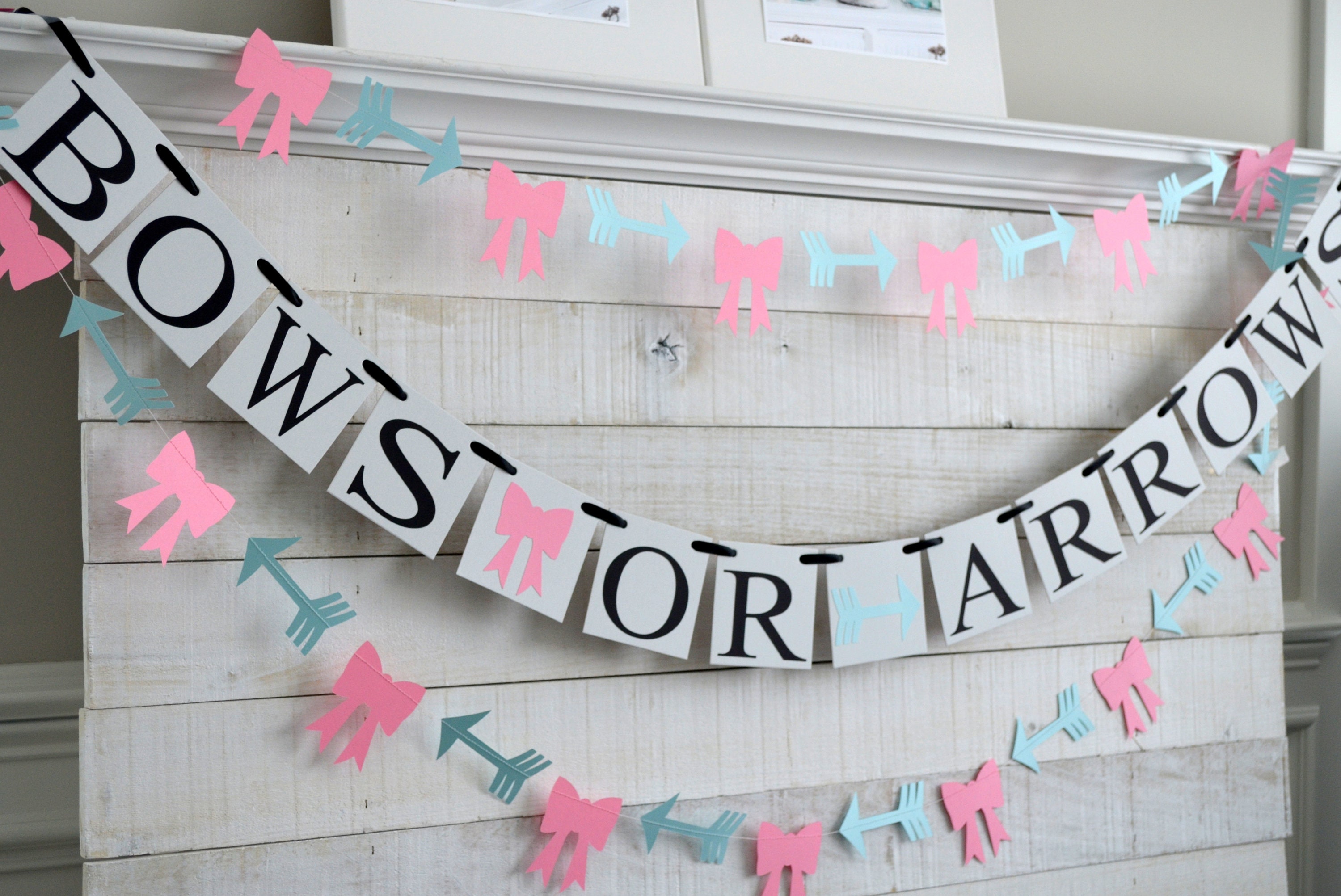 Bows or Arrows Gender Reveal Bows or Arrows Banner Gender Etsy