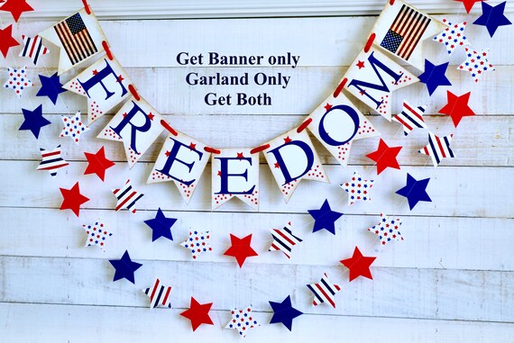 4th of July banner, Freedom banner, Fourth of July decorations, Freedom Sign, Rustic 4th of July decorations Il_570xn