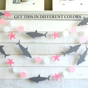 Shark Garland: Card Stock Shark, Seashell, and Circle Banner