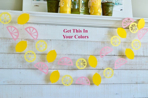 Lemonade Garland, Lemonade banner, Lemonade Stand decorations, Drunk in love, Lemonade theme party, Lemon slices, Pink lemonade decor Il_570xn