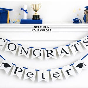 Congrats Custom Name Graduation Banner | Grad Photo Backdrop | Customized grad decor