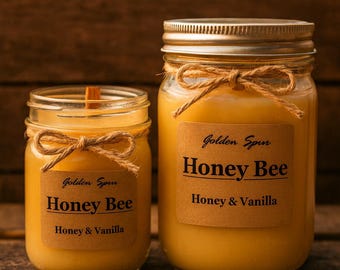 Honey Bee Vanilla & Honey Beeswax Candle