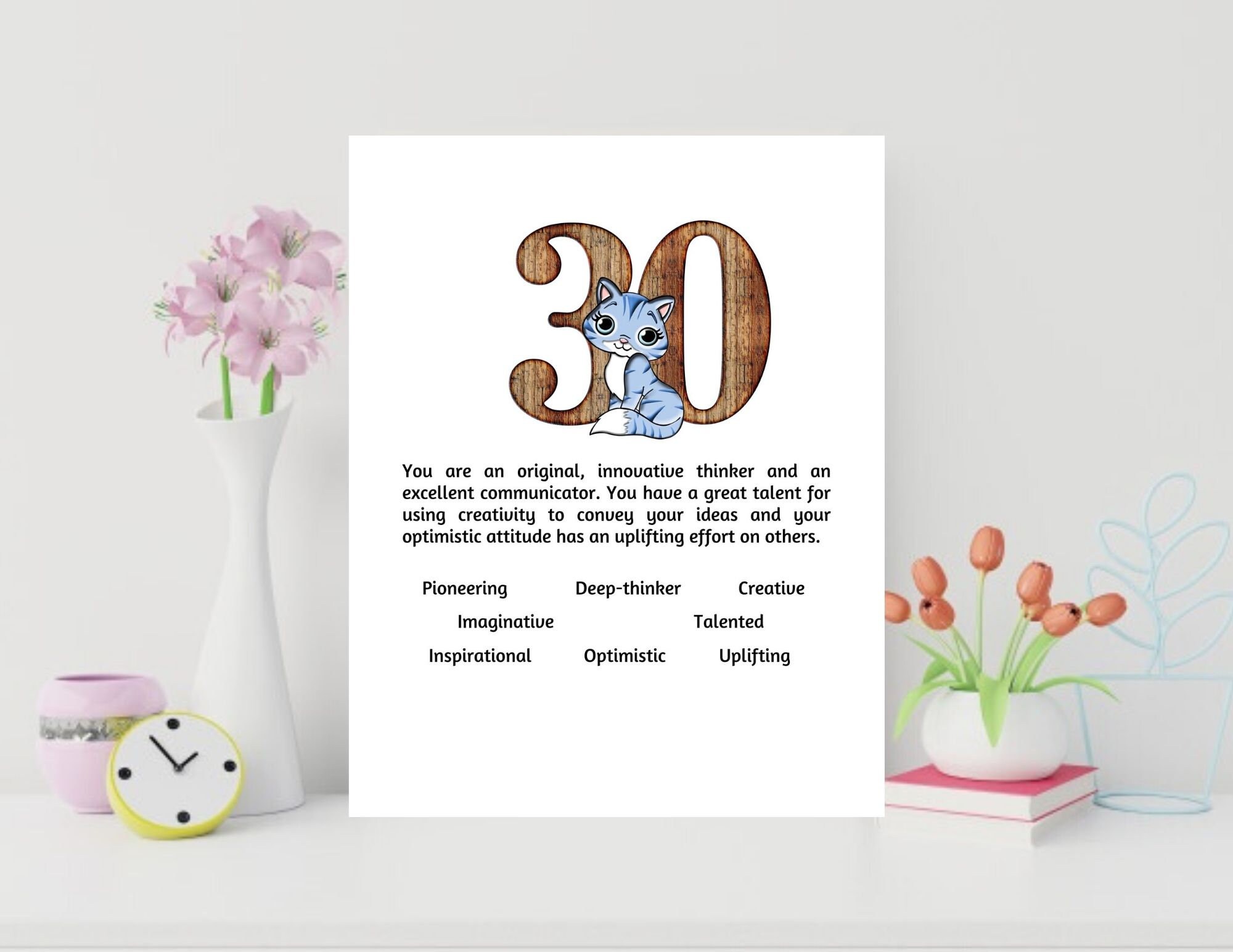 Meisjes Geboortedag Nummer 30 Betekenis Baby Shower Gift | Etsy