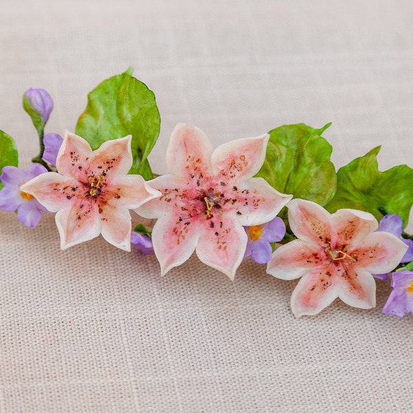 3" Stargazer Lily Barrette