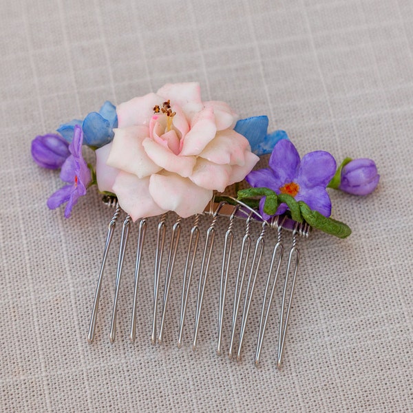 Pink Rose Haircomb