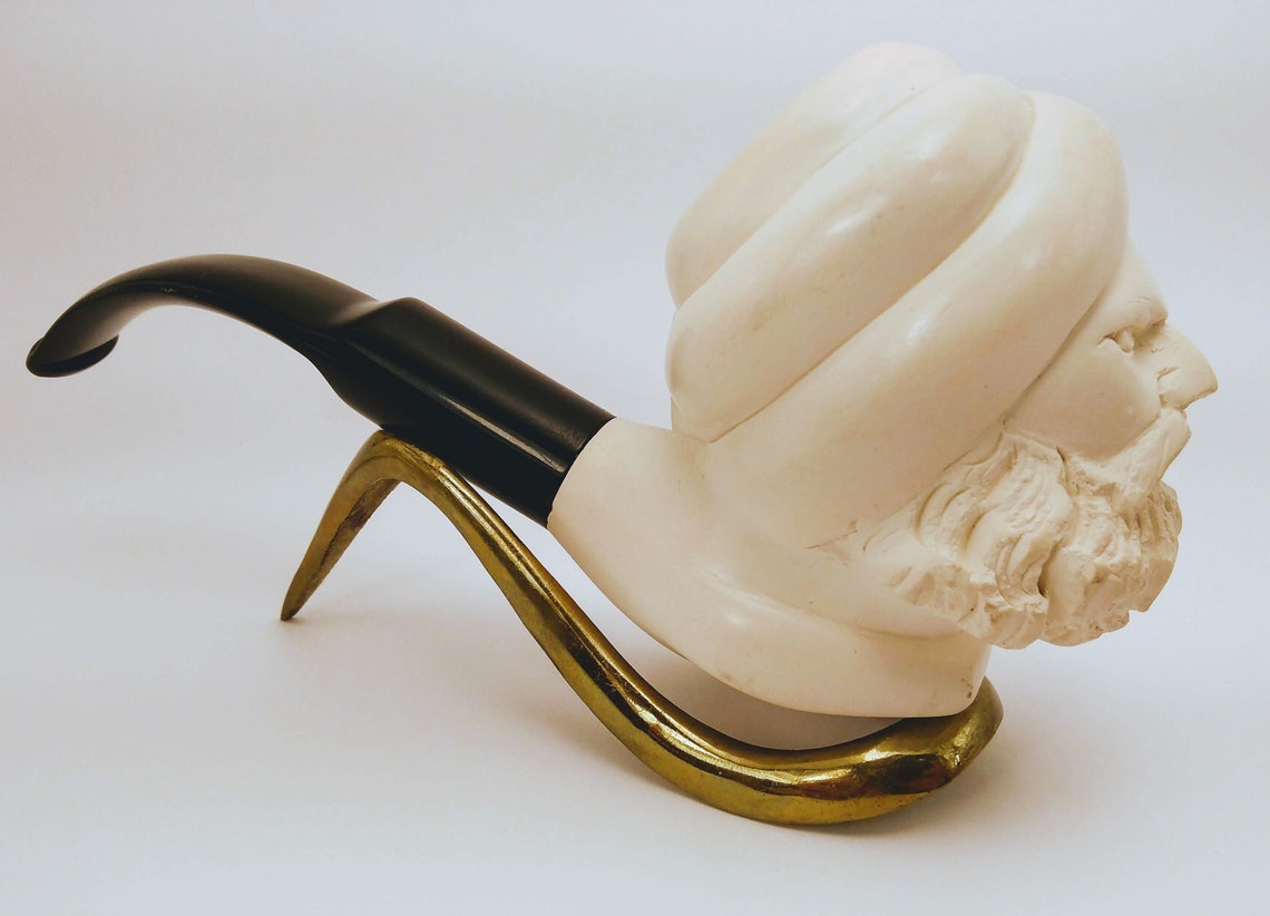 Vintage HandCarved Meerschaum Tobacco Pipe Bearded Sultan Etsy