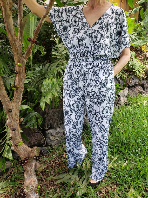 hawaiian print jumpsuit