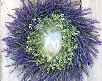 All season wreath,  Lavender Wreath, Front Door wreath, Spring wreath, Summer Wreath, everyday wreath, Year round wreath