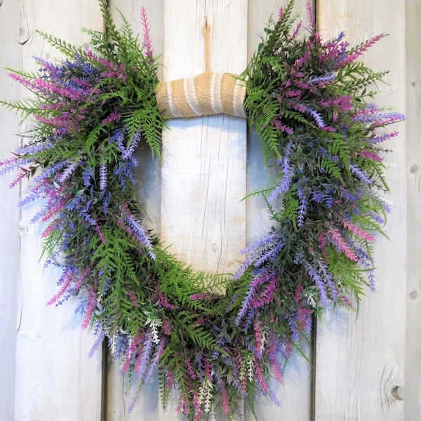 All season wreath, Spring  wreath, Lavender wreath, Valentine's Day Wreath, Heart wreath, everyday wreath, year round wreath