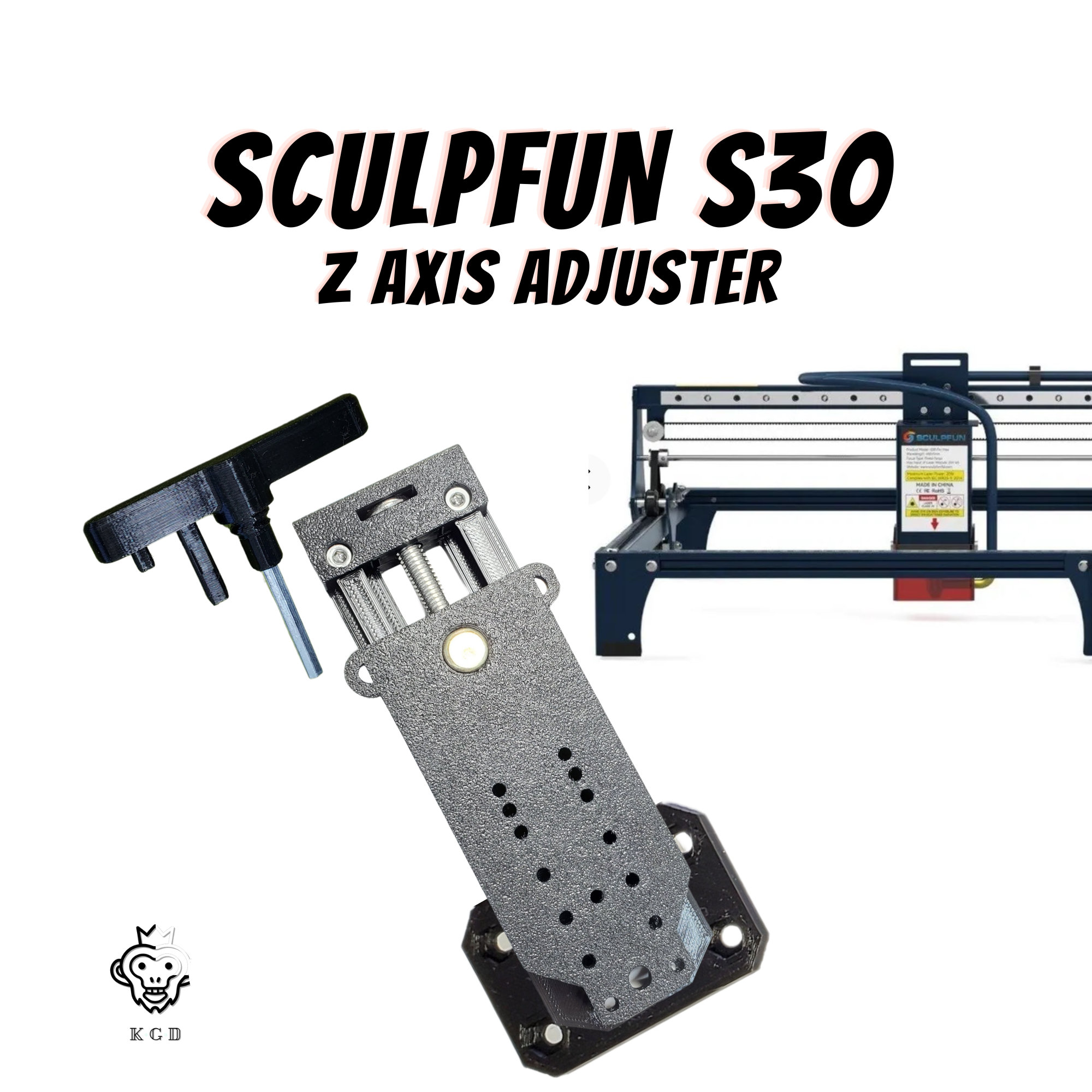 Sculpfun S30 Z Axis Adjuster | Raise & Lower Your Laser Module for a Quick and Easy Focus