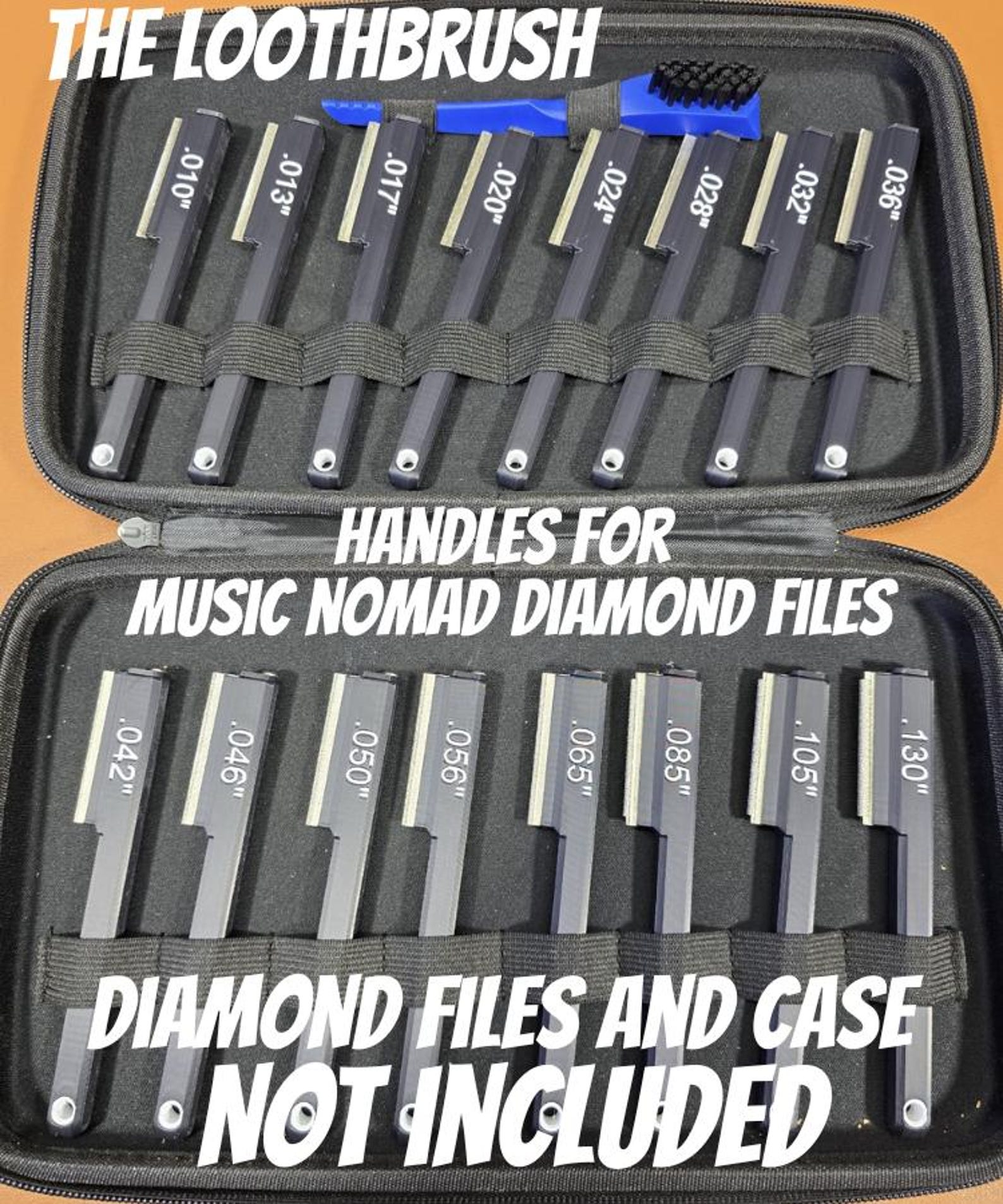 Loothbrush File Handles – Ergonomic Guitar Tool Handles for Diamond Nut ...