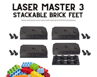 Ortur Laser Master 3 Stackable Brick Feet | Retainer Feet Compatible with Common Building Bricks to Raise Your Machine (Bricks Not Included)