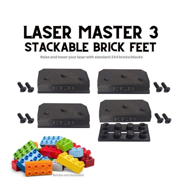 Ortur Laser Master, 3 pieds de brique empilables | Pieds de retenue compatibles avec les briques de construction courantes pour surélever votre machine (briques non incluses)