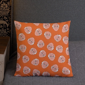 Larry All The Things: Larry David/Curb Your Enthusiam Premium Pillow/Cushion (Orange)