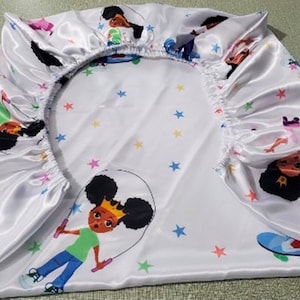 Satin Crib Baby Toddler Fitted bed sheet(Skater Princesses)