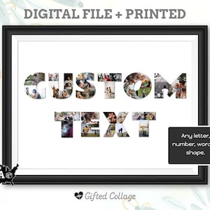 Custom WORD Photo Collage, Word Photo Collage Gift, Photo Collage Gift, Your Text Name Word Photo Collage, Personalized Word Collage