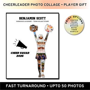 Collage fotografico personalizzato di cheerleader, regalo di ringraziamento per la serata degli anziani, ricordo di fine anno per i laureati cheerleader