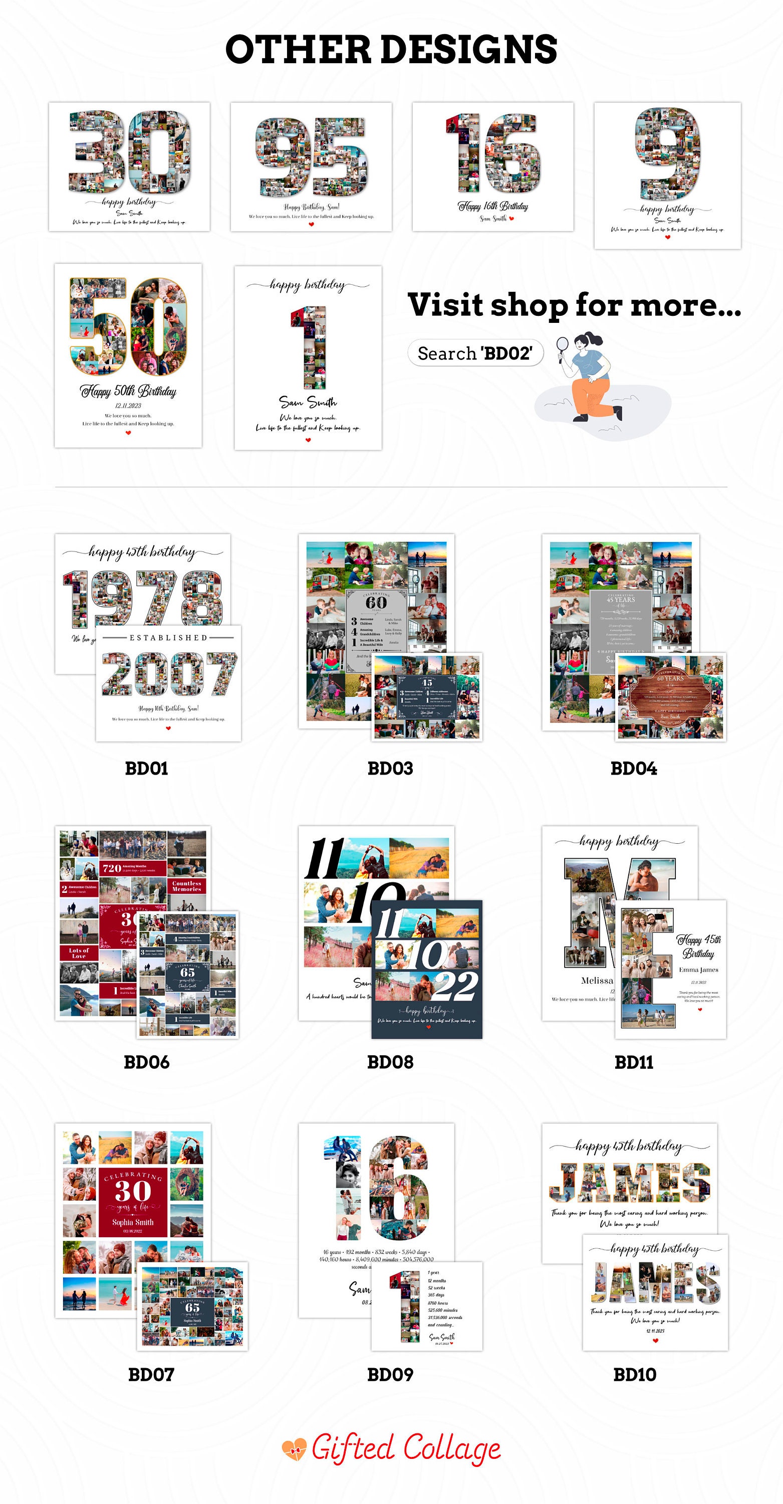 Custom 90th Birthday Photo Collage 90 Year Old Personalized - Etsy