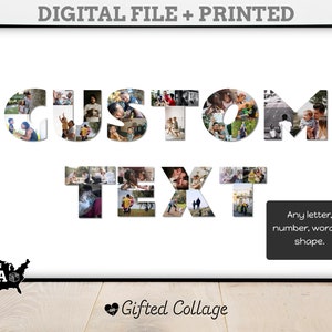 Word Photo Collage Gift, Custom WORD Photo Collage, Photo Collage Gift, Your Text Name Word Photo Collage, Personalized Word Collage