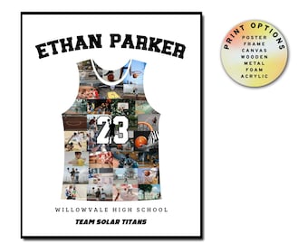 Basketball Quote Poster Collage, Player Gift, Team Spirit Decor, Thank You Coach, Game Day Wall Art, Printable, Customizable, Frame