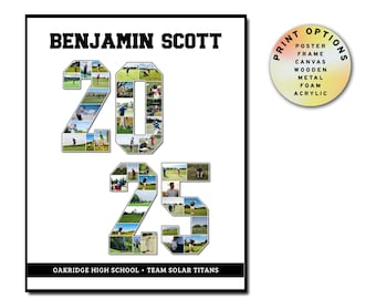 Golf Year Photo Collage, Custom Sports Gift, End of Season Keepsake, Printable Frame Poster, Son Daughter Golf Gift Idea